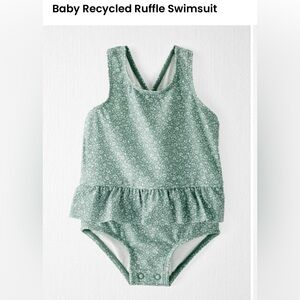 New Little Planet Sage Green Floral Baby Swimsuit